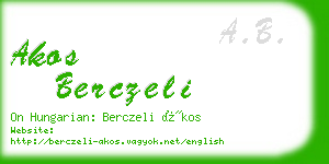 akos berczeli business card